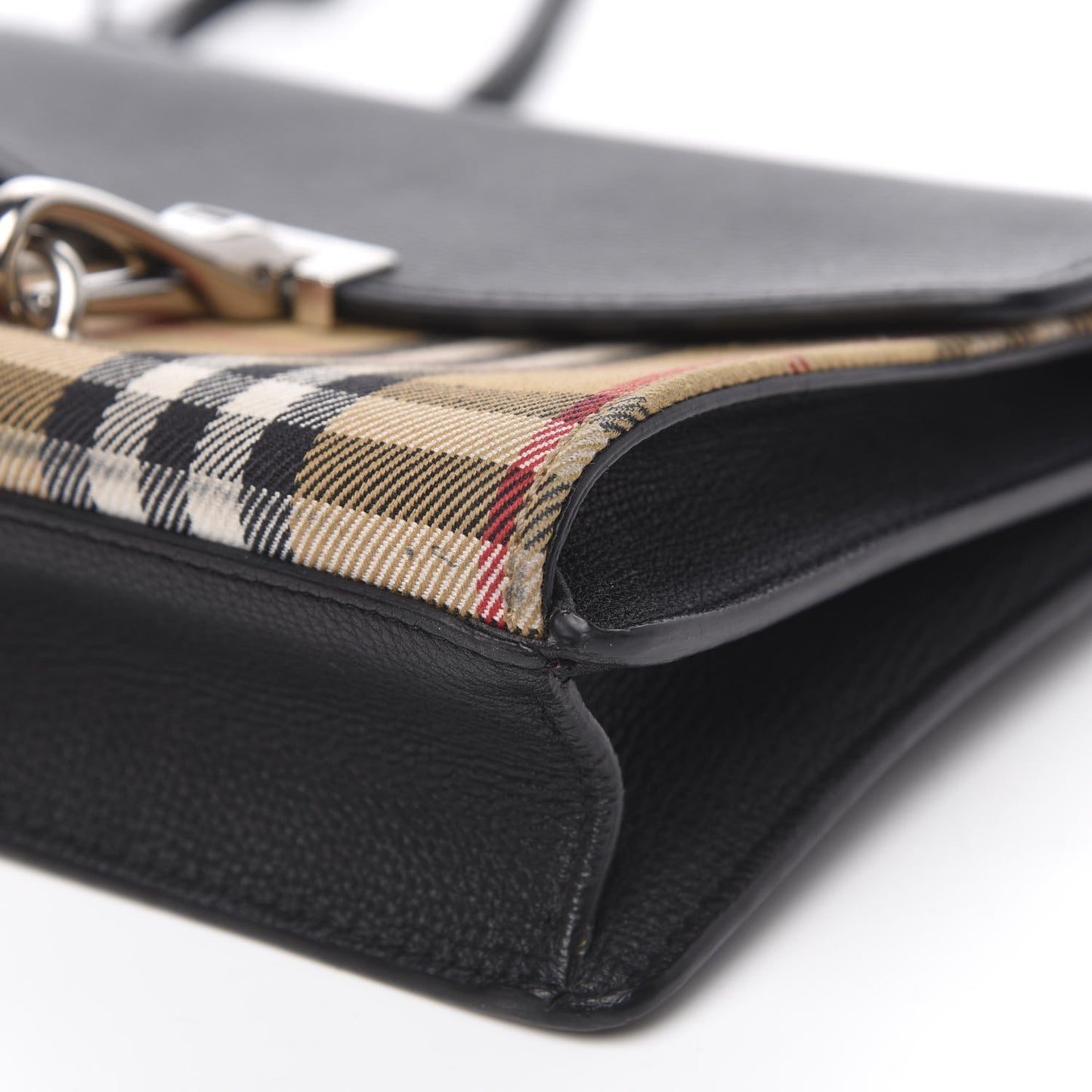 Grainy Calfskin Vintage Check Mini Macken Crossbody Bag Black