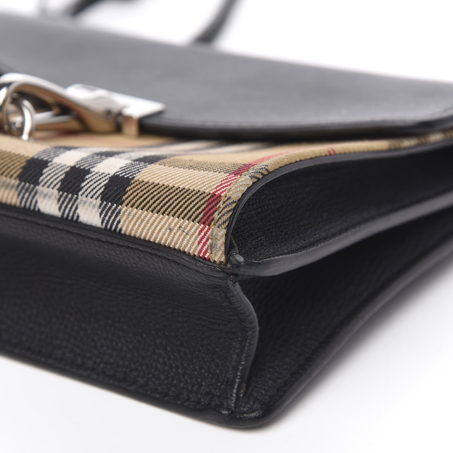 Burberry Grainy Calfskin Vintage Check Mini Macken Crossbody Bag Black 9 of 12