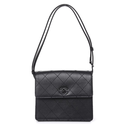 Chanel Caviar Diamond Stitched Square Flap So Black 1 of 15