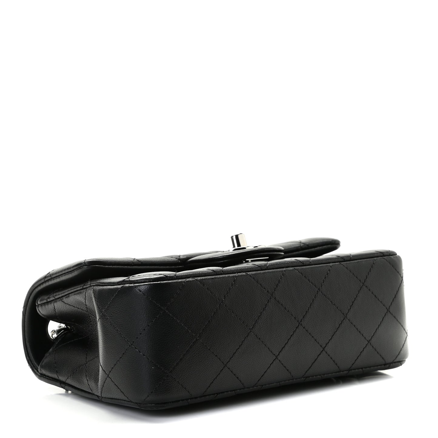 Lambskin Quilted Mini Rectangular Flap Black