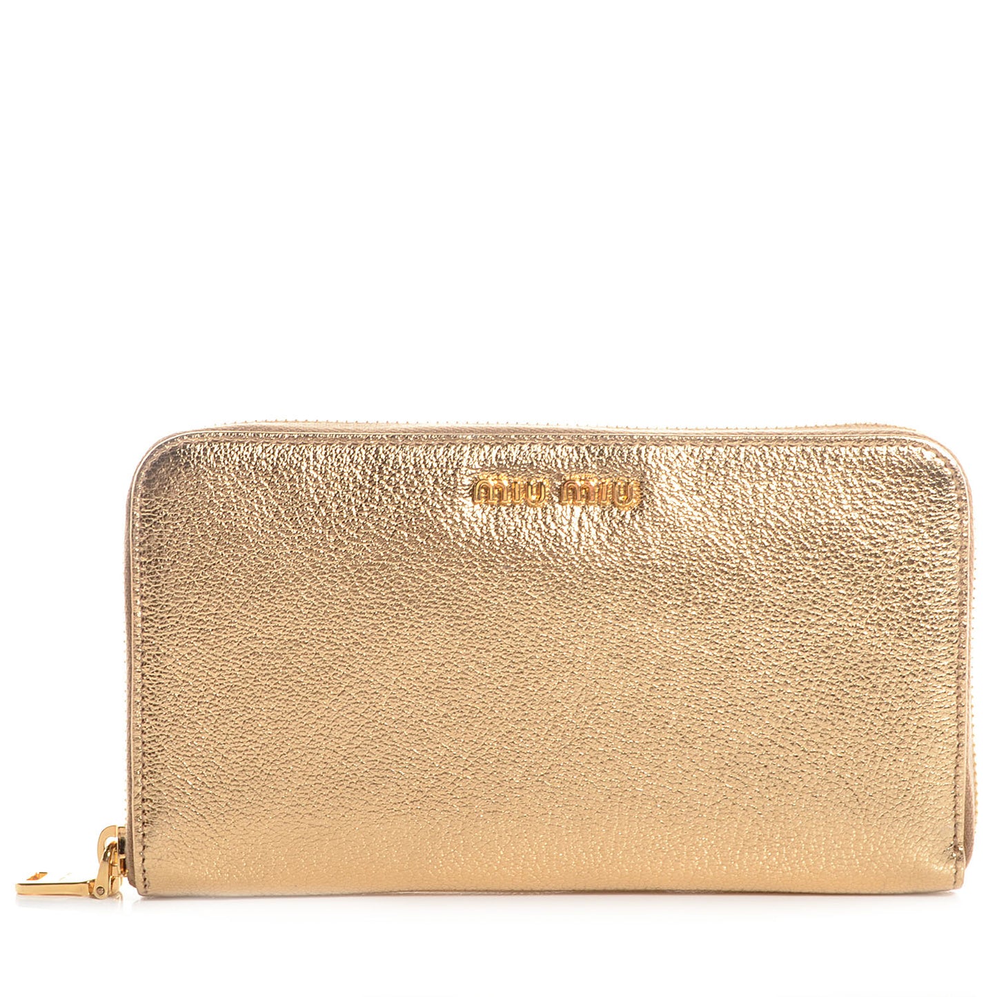 Goatskin Madras Zip Around Wallet Platinum