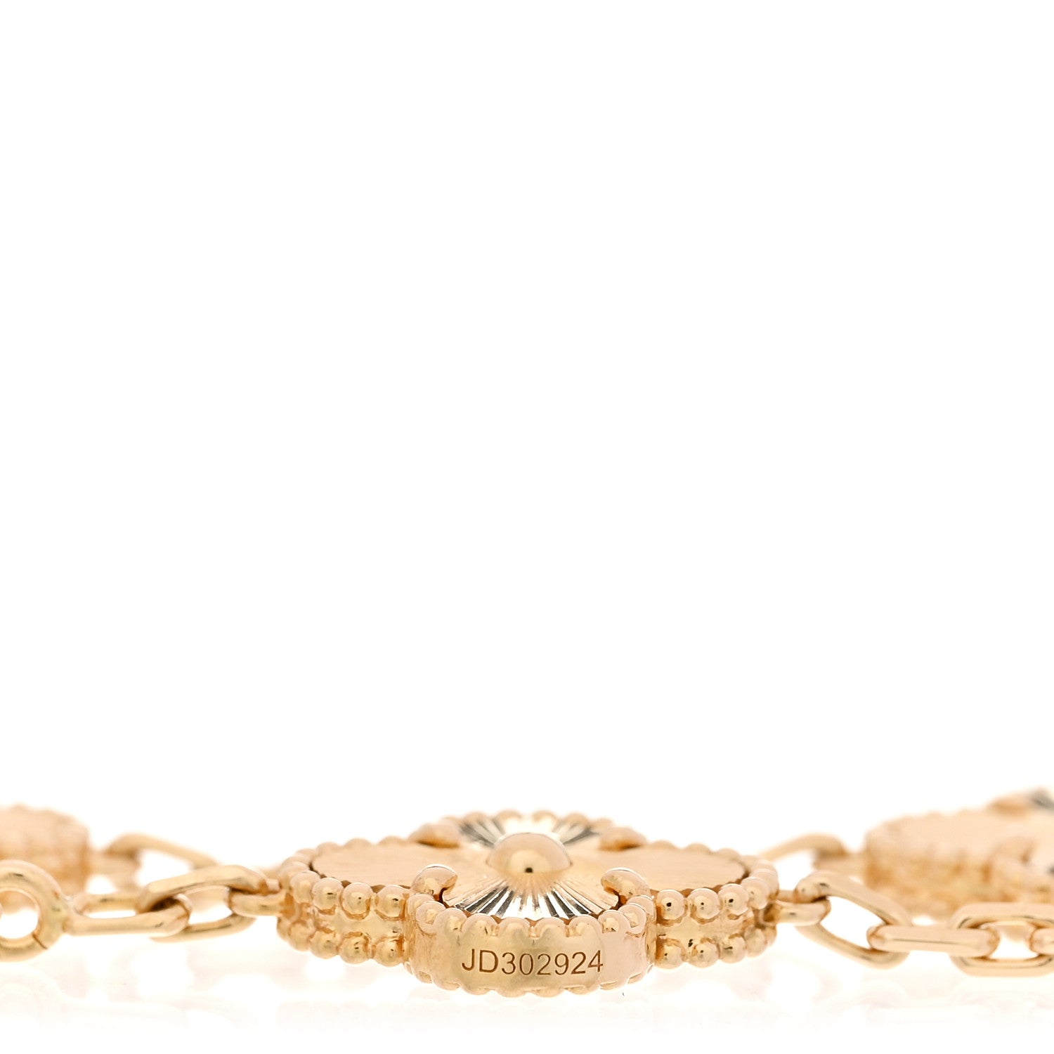 Van Cleef & Arpels 18K Yellow Gold 5 Motifs Guilloche Vintage Alhambra Bracelet 3 of 5