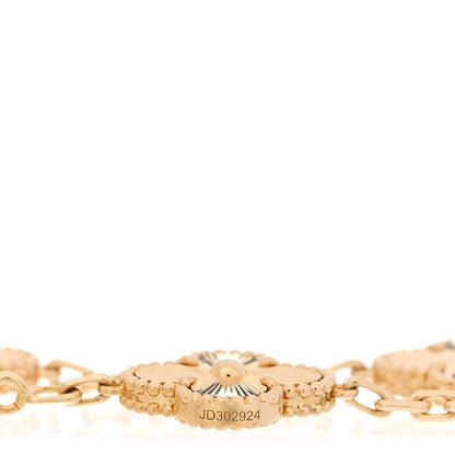 Van Cleef & Arpels 18K Yellow Gold 5 Motifs Guilloche Vintage Alhambra Bracelet 3 of 5