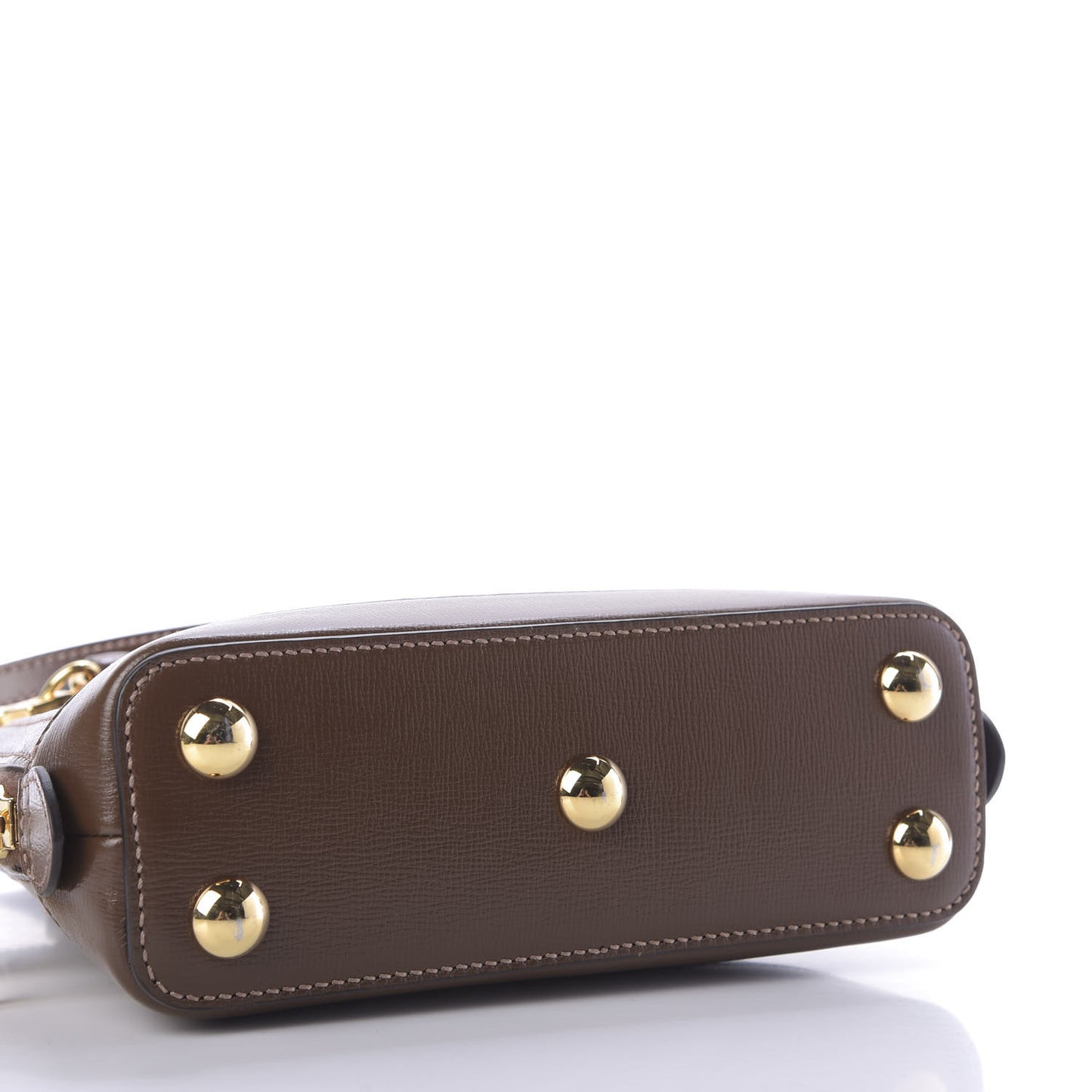 GG Supreme Monogram Azalea Calfskin Mini Horsebit 1955 Top Handle Bag Beige Ebony Brown Sugar