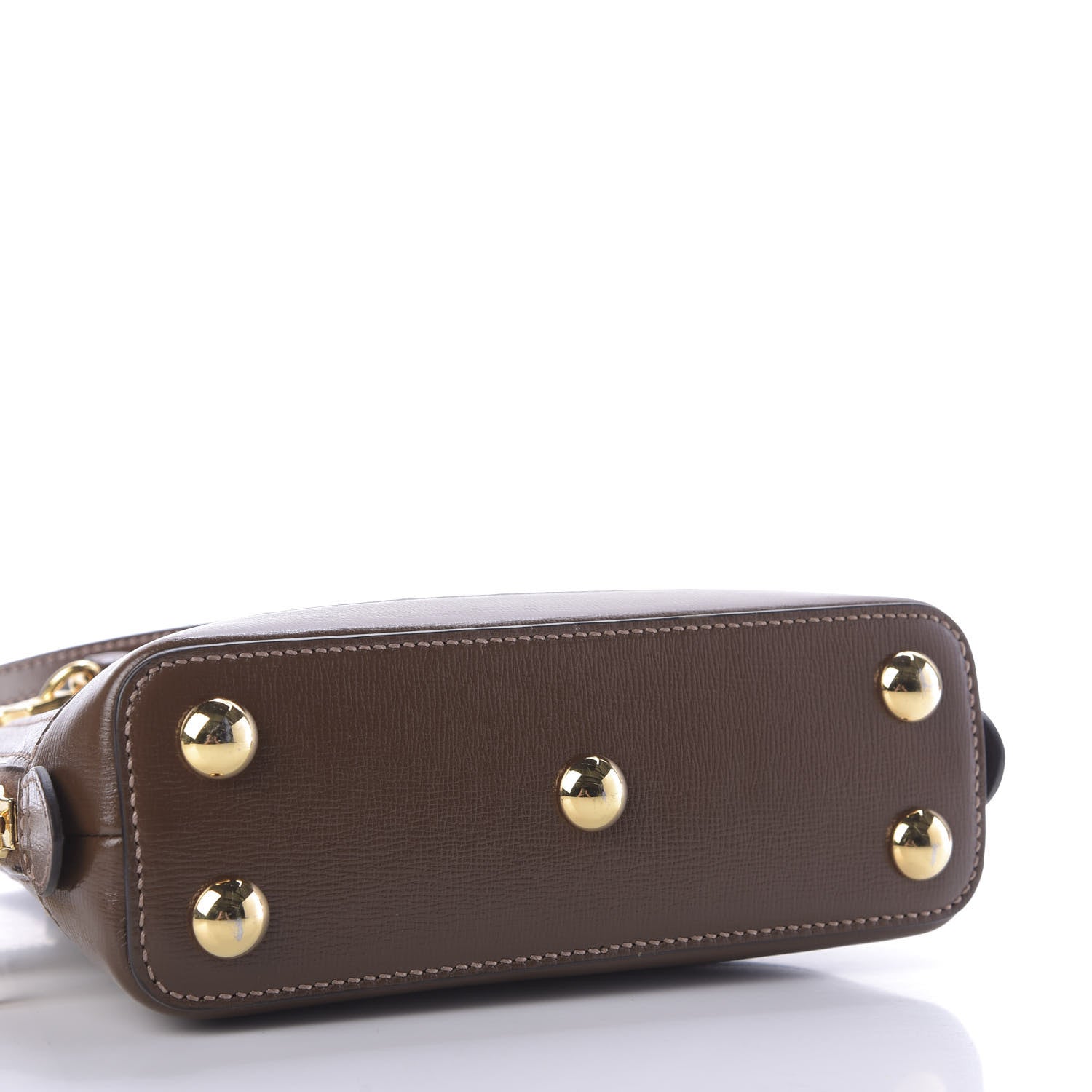Gucci GG Supreme Monogram Azalea Calfskin Mini Horsebit 1955 Top Handle Bag Beige Ebony Brown Sugar 4 of 9