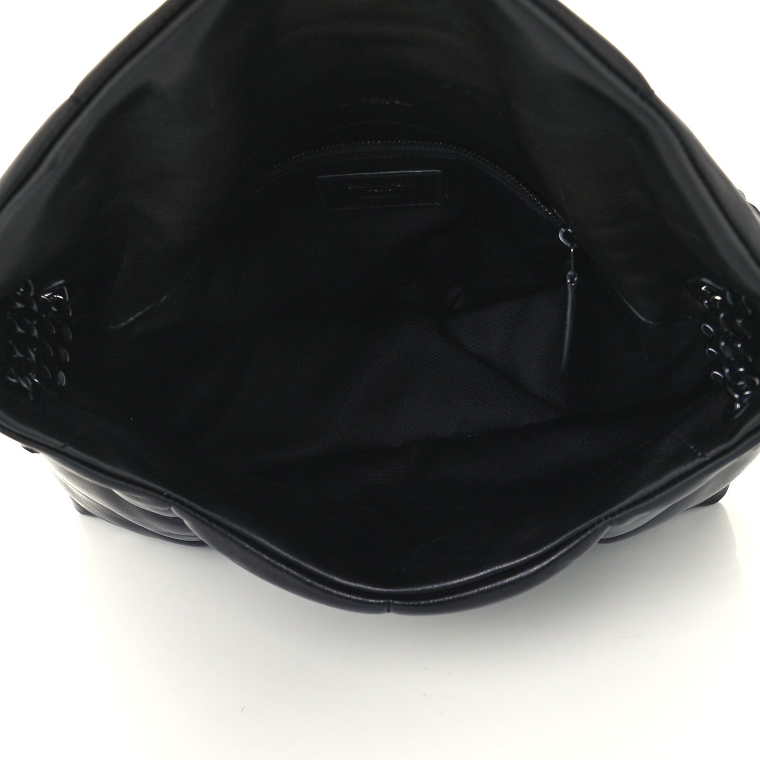 Saint Laurent Lambskin Quilted Medium Loulou Puffer Monogram Chain Satchel Black 5 of 11