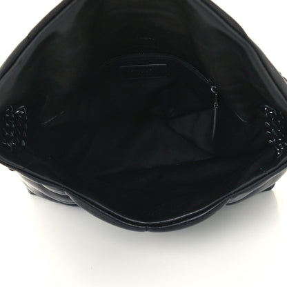 Saint Laurent Lambskin Quilted Medium Loulou Puffer Monogram Chain Satchel Black 5 of 11