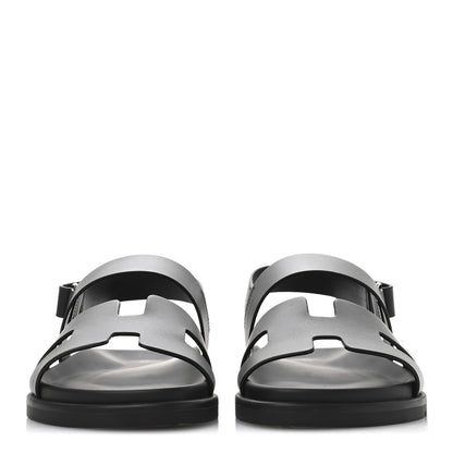 Hermes Calfskin Womens Genius Sandals 39.5 Black 3 of 9