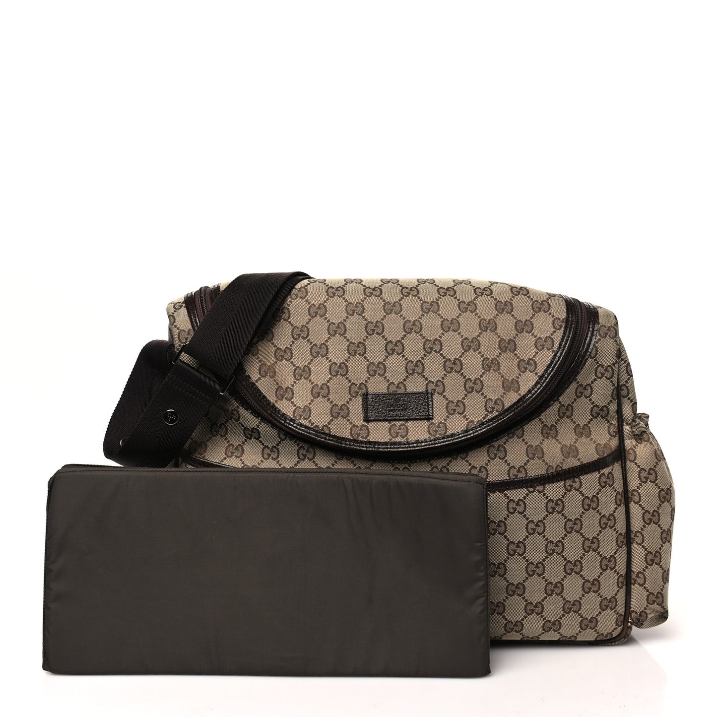 Monogram Natural Pigskin Large Diaper Bag Beige Ebony Cocoa Dark Chocolate