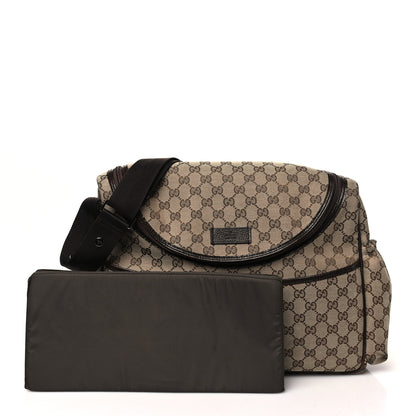 Gucci Monogram Natural Pigskin Large Diaper Bag Beige Ebony Cocoa Dark Chocolate 3 of 11