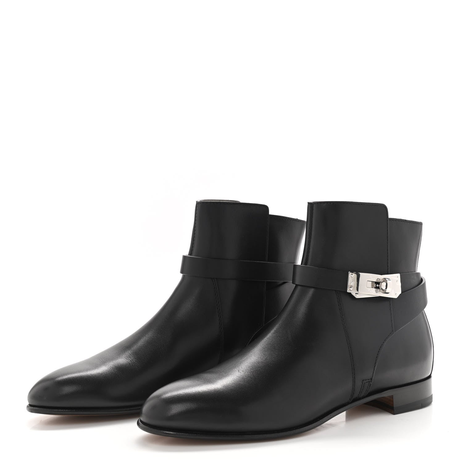Hermes Calfskin Neo Low Boots 37.5 Black 3 of 8