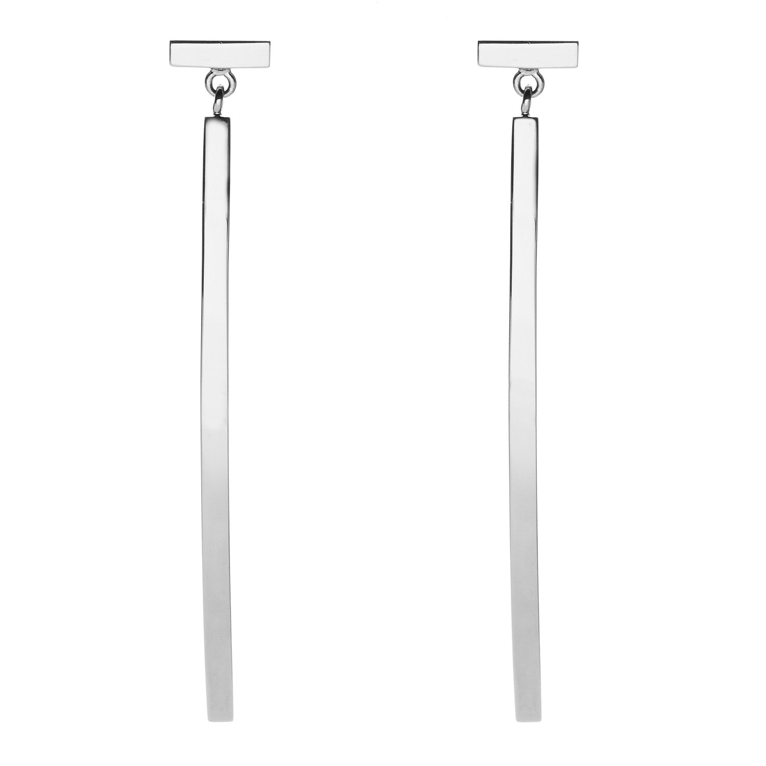 Tiffany 18K White Gold T Bar Earrings 1 of 4