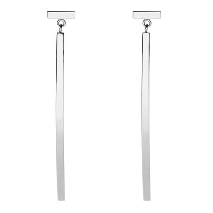 Tiffany 18K White Gold T Bar Earrings 1 of 4