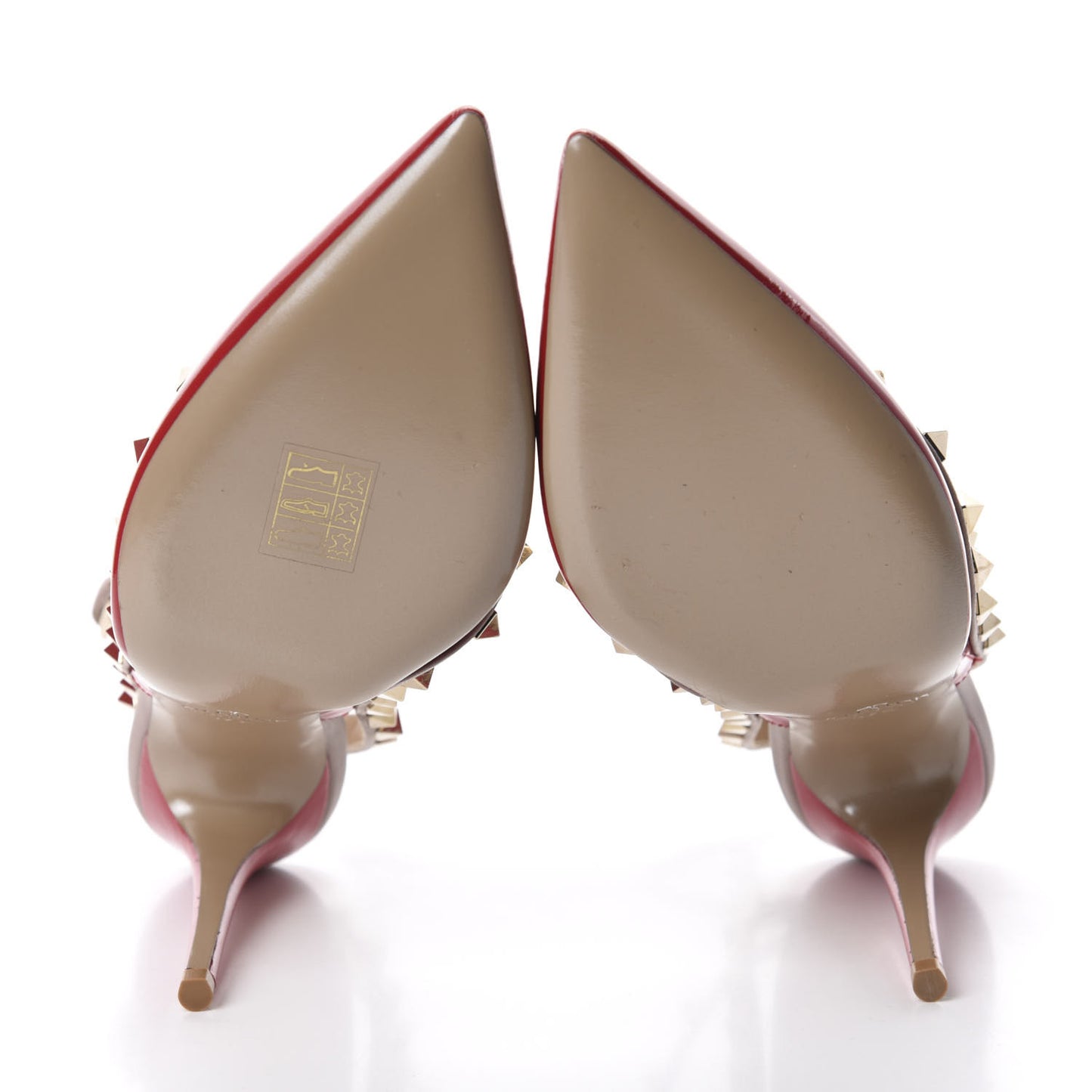 Patent Rockstud Ankle Strap 100mm Pumps 37.5 Rosso Valentino Poudre