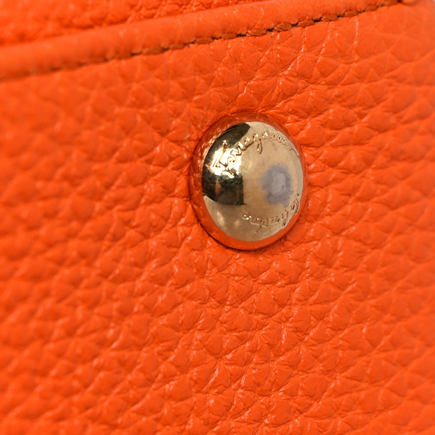 Pebbled Calfskin Fiamma Bag Orange
