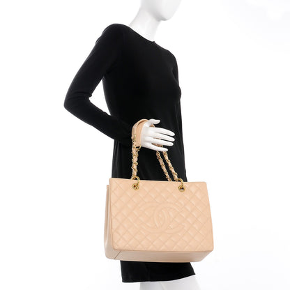 Chanel Caviar Quilted Grand Shopping Tote GST Beige Clair 2 of 10