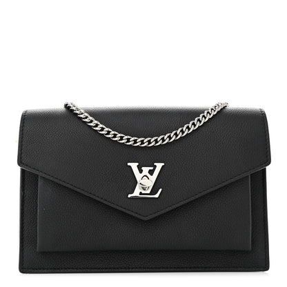 Louis Vuitton Soft Calfskin My Lockme Chain Pochette Black 1 of 11