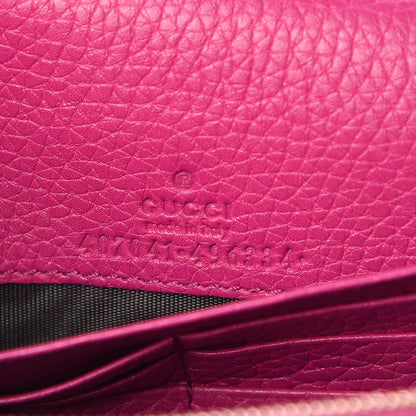 Gucci Pebbled Calfskin Soho Wallet on Chain Bright Bougainvillea 6 of 6