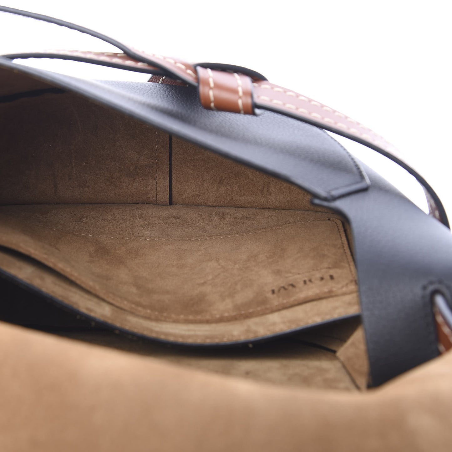 Grained Calfskin Small Gate Crossbody Bag Pecan Black