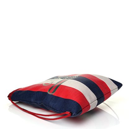 Gucci Canvas Logo Sylvie Stripe Drawstring Backpack Red 3 of 4