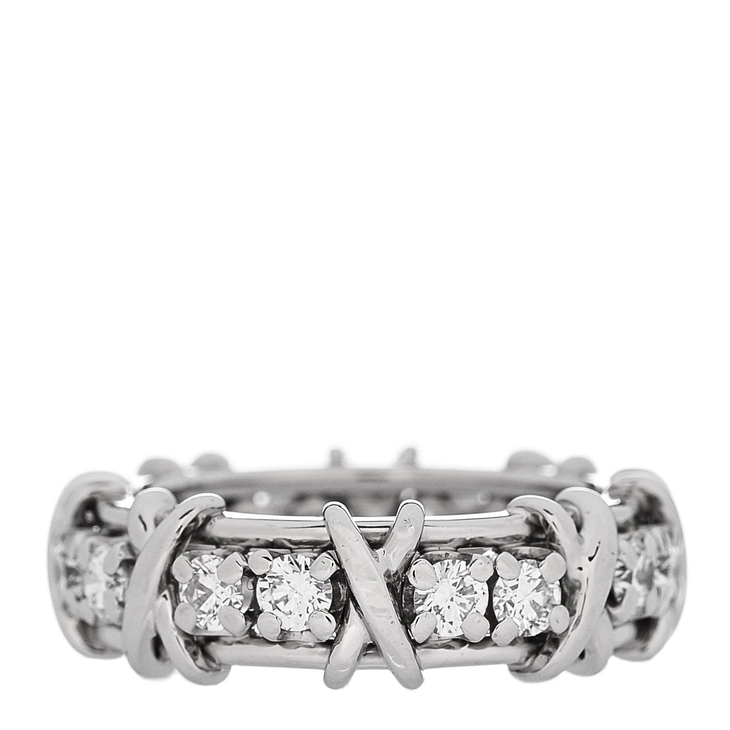 Tiffany Platinum Diamond Schlumberger Sixteen Stone Ring 53 6.25 3 of 6