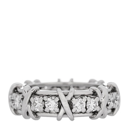 Tiffany Platinum Diamond Schlumberger Sixteen Stone Ring 53 6.25 3 of 6