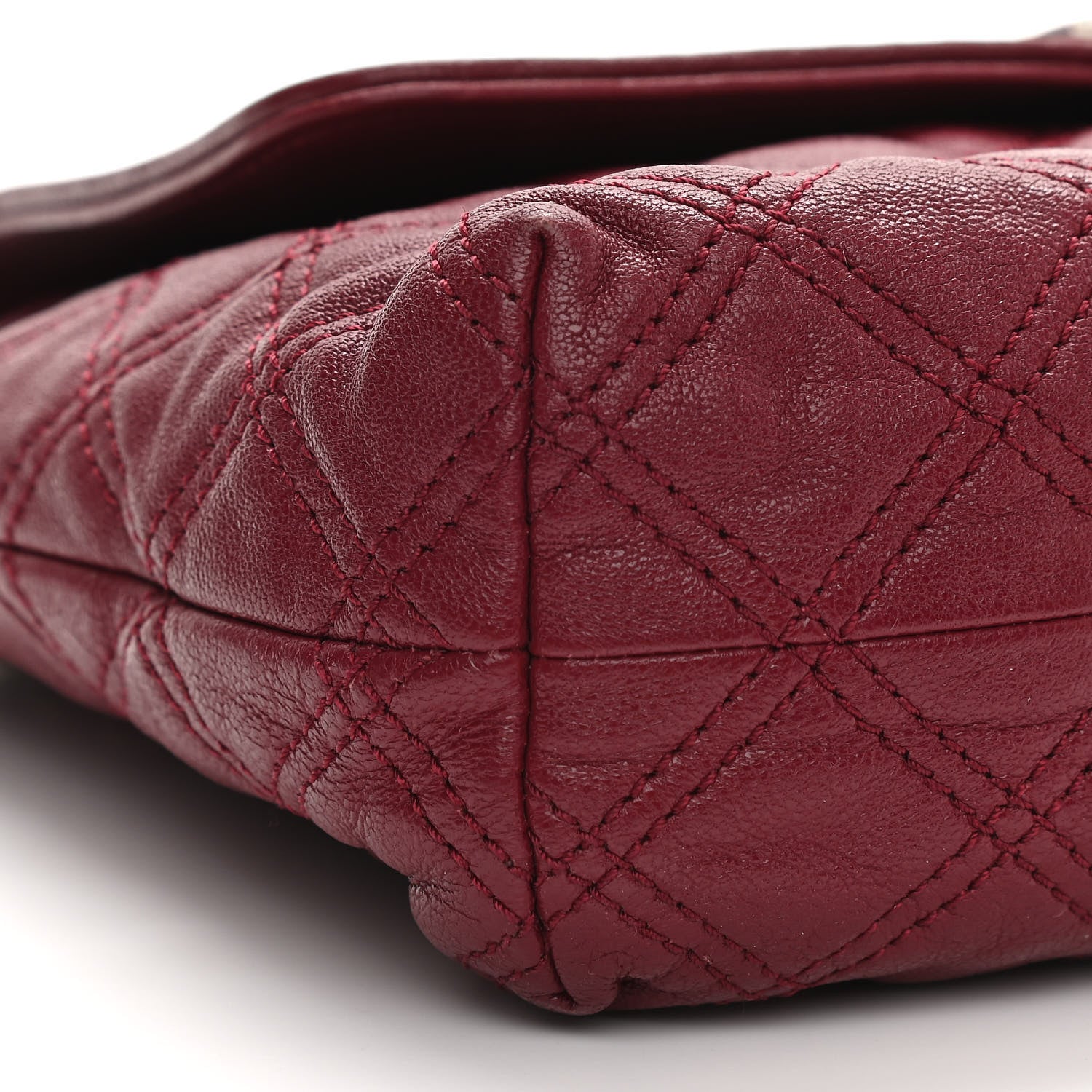 Marc Jacobs Lacquered Lambskin Quilted The Large Single Flap Bordeaux 8 of 9