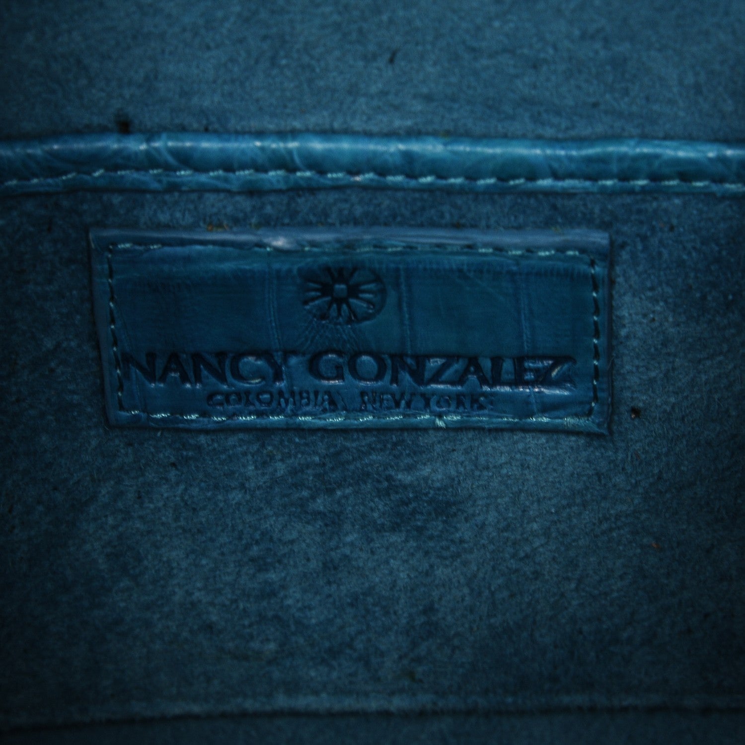 Nancy Gonzalez Crocodile Top Handle Box Bag Blue 7 of 10