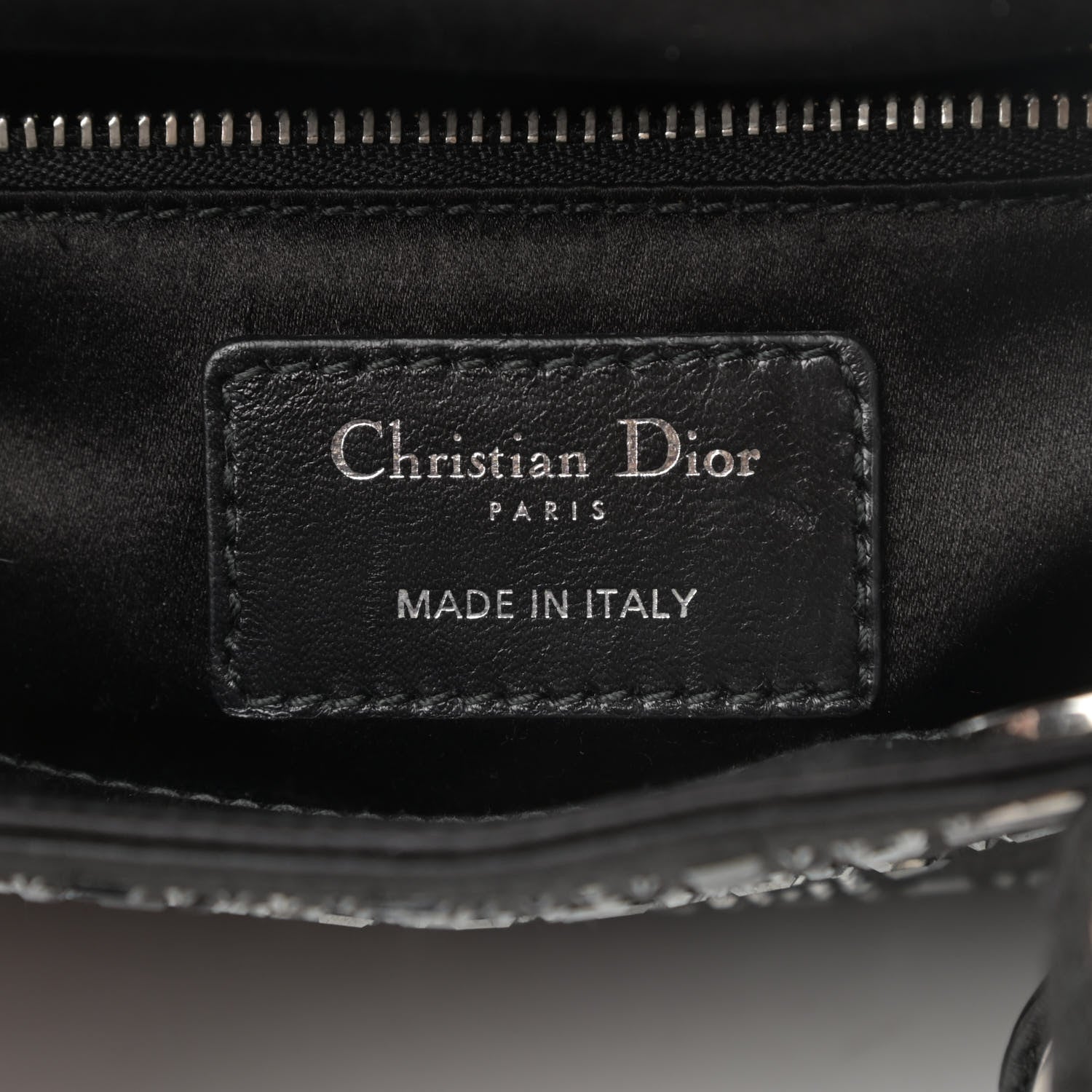 Christian Dior Satin Crystal Cannage Mini Lady Dior Black 6 of 12