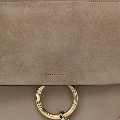 Chloe Calfskin Suede Medium Faye Shoulder Bag Motty Grey 8 of 11