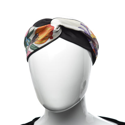 Gucci Silk Floral Snake Print Headband White 2 of 5