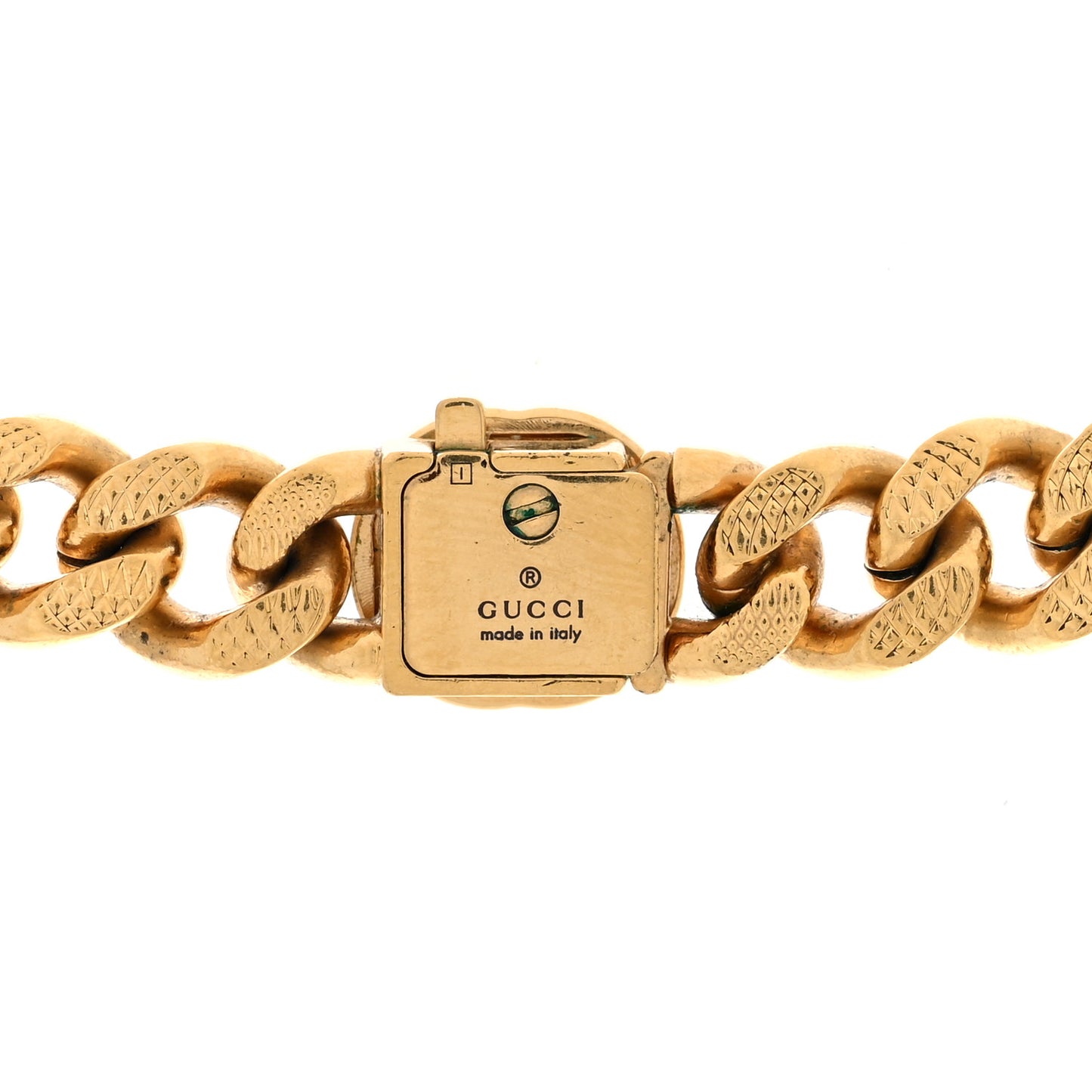 Metal Interlocking G Curb Chain Necklace Gold