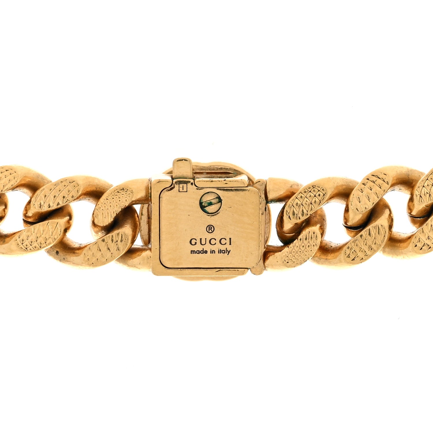 Gucci Metal Interlocking G Curb Chain Necklace Gold 4 of 4