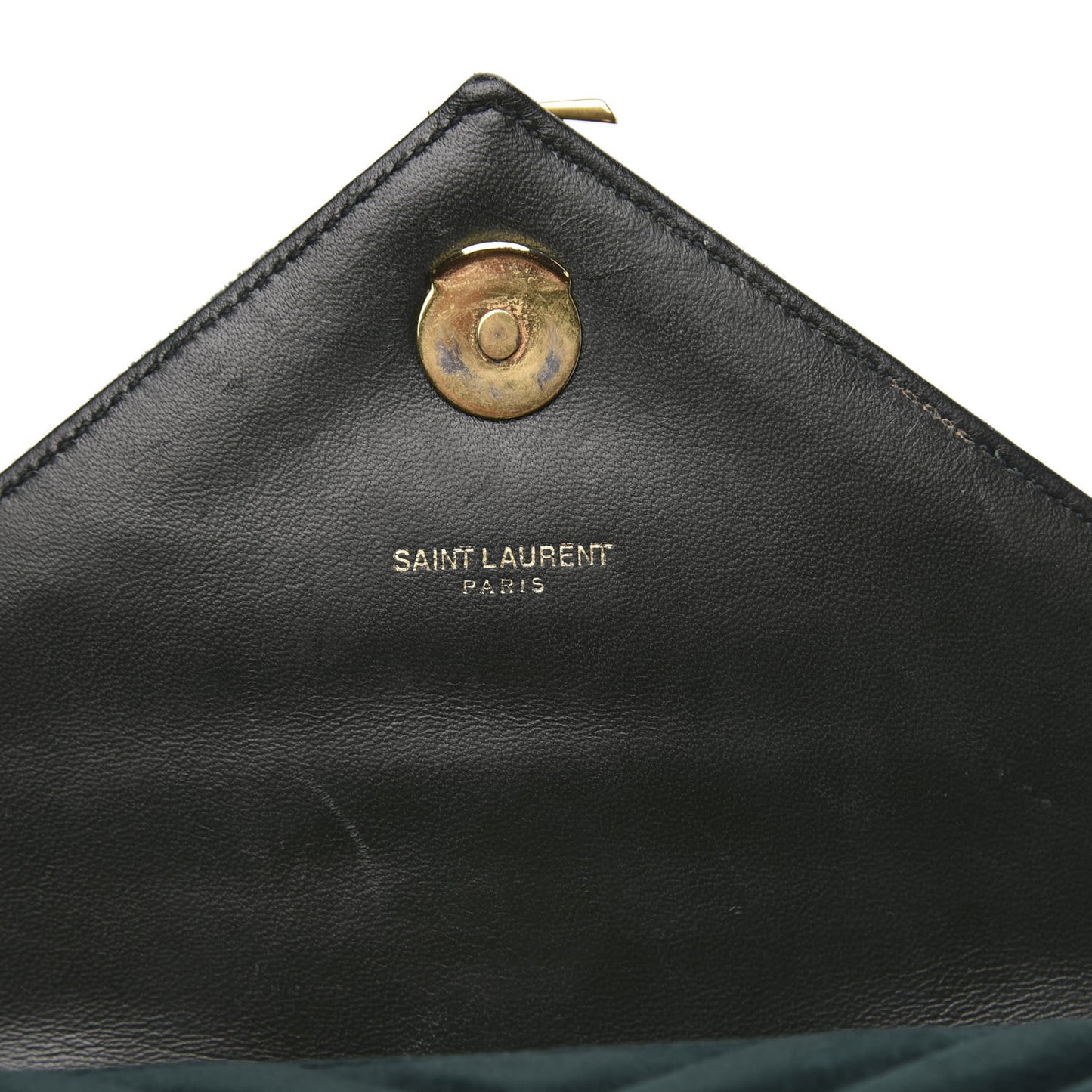 Velvet Matelasse Chevron Medium Monogram Chain Bag New Dark Green