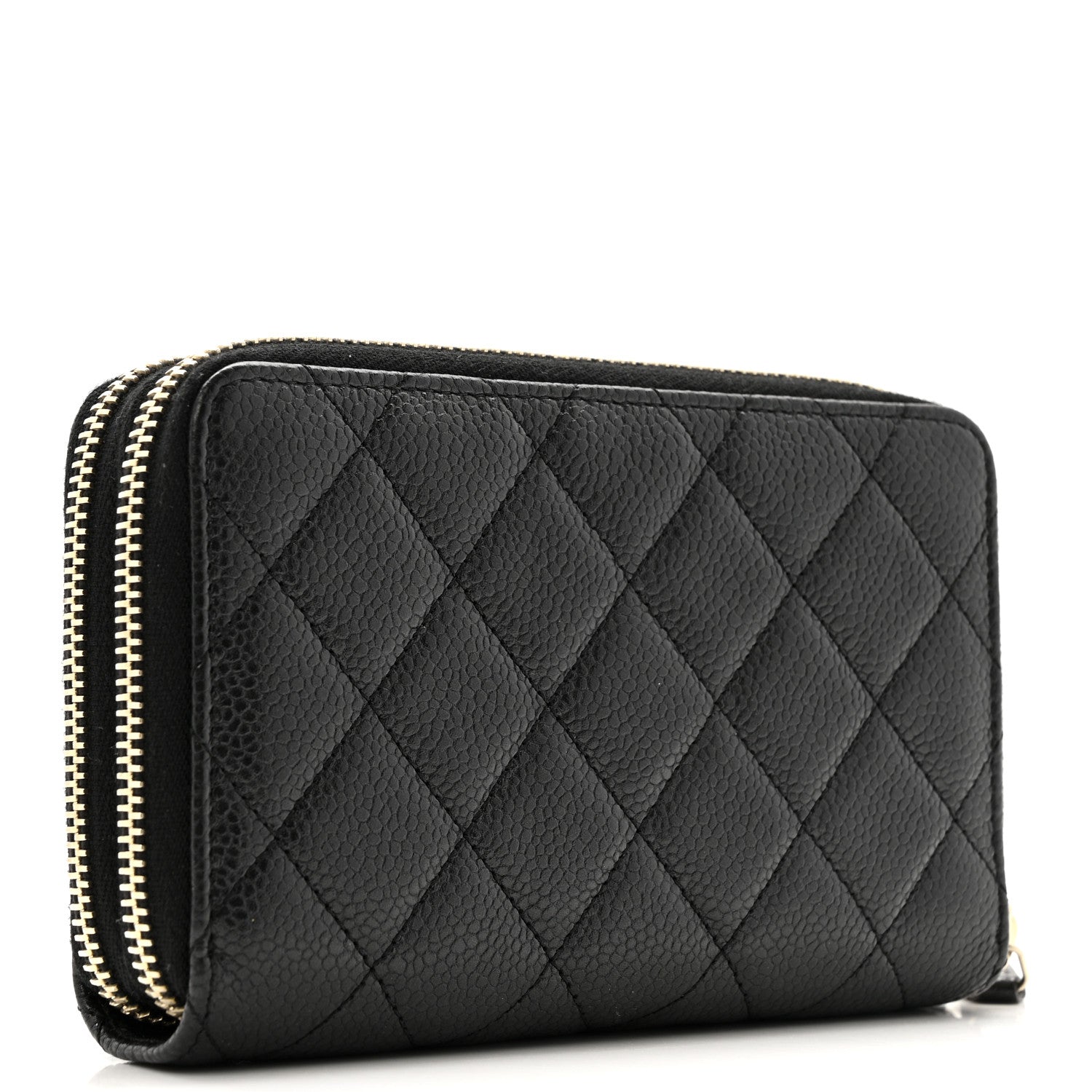 Chanel Caviar Quilted Large Gusset Double Zip Around Wallet Black 3 of 13