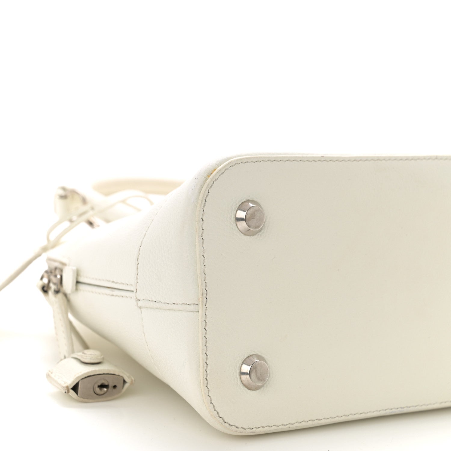 Balenciaga Grained Calfskin Logo S Ville Top Handle Bag White Fluo Pink 9 of 12