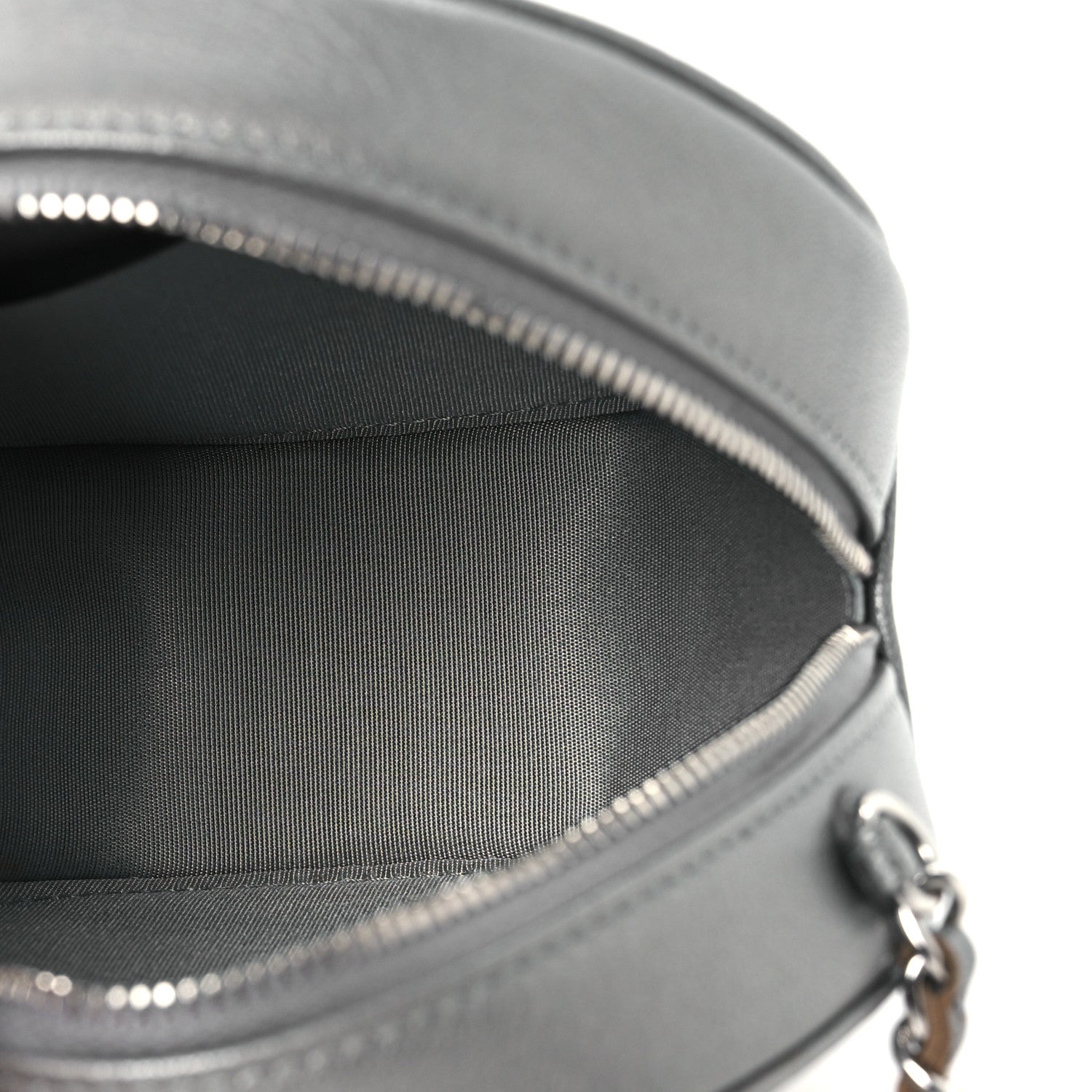 Chanel Goatskin Camellia Embossed Round Clutch With Chain Grey 5 of 11