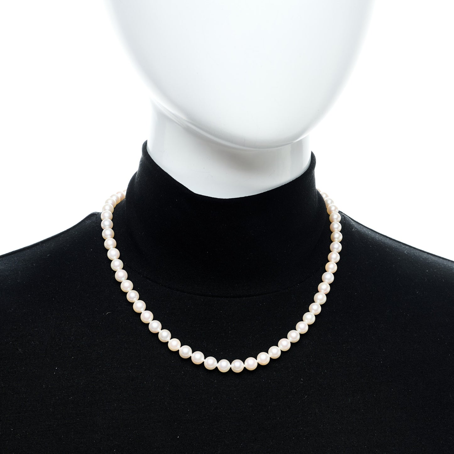 18K Yellow Gold Akoya Cultured Pearl 6.5-7mm Strand Necklace