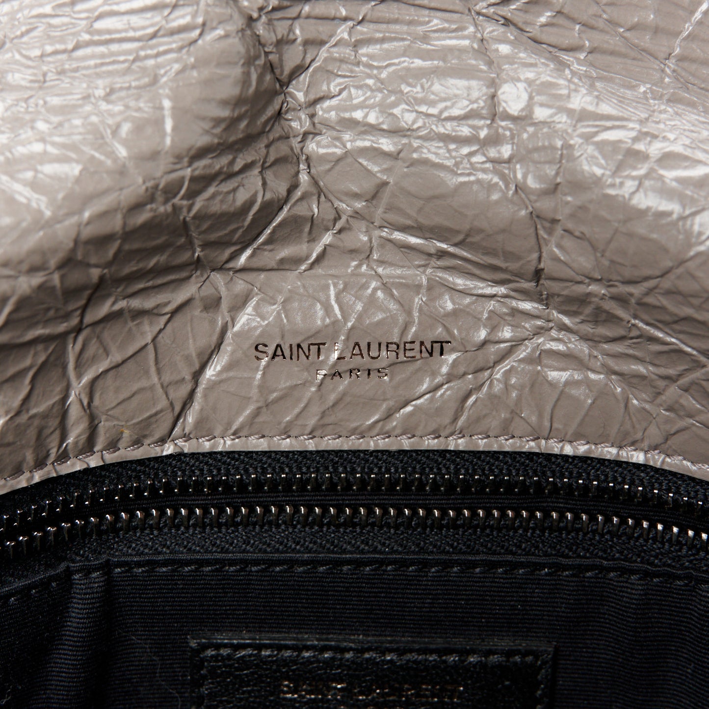Crinkled Calfskin Matelasse Monogram Medium Niki Chain Satchel Fog