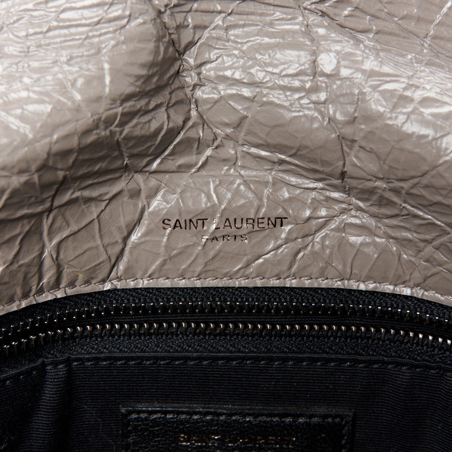 Saint Laurent Crinkled Calfskin Matelasse Monogram Medium Niki Chain Satchel Fog 6 of 11