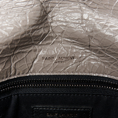 Saint Laurent Crinkled Calfskin Matelasse Monogram Medium Niki Chain Satchel Fog 6 of 11