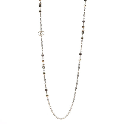 Chanel Beaded Star CC Long Necklace Gold Green 1 of 4