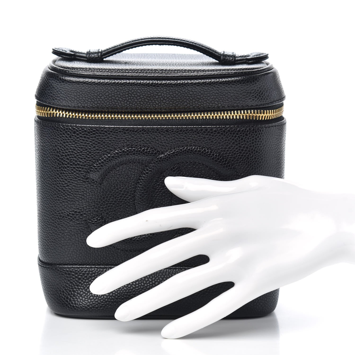 Chanel Caviar Vanity Cosmetic Case Black 2 of 9