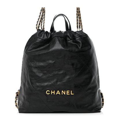Chanel Shiny Calfskin Quilted Chanel 22 Backpack Black 1 of 11