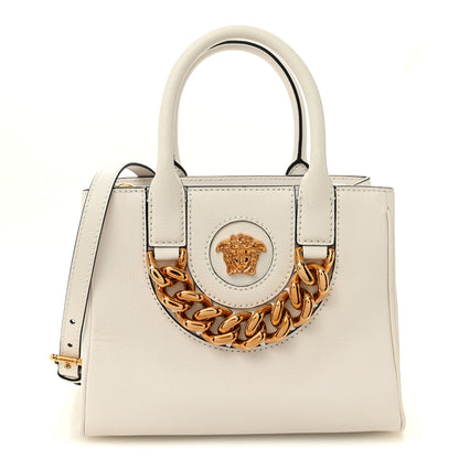 Versace Grained Calfskin Small La Medusa Chain White 1 of 9