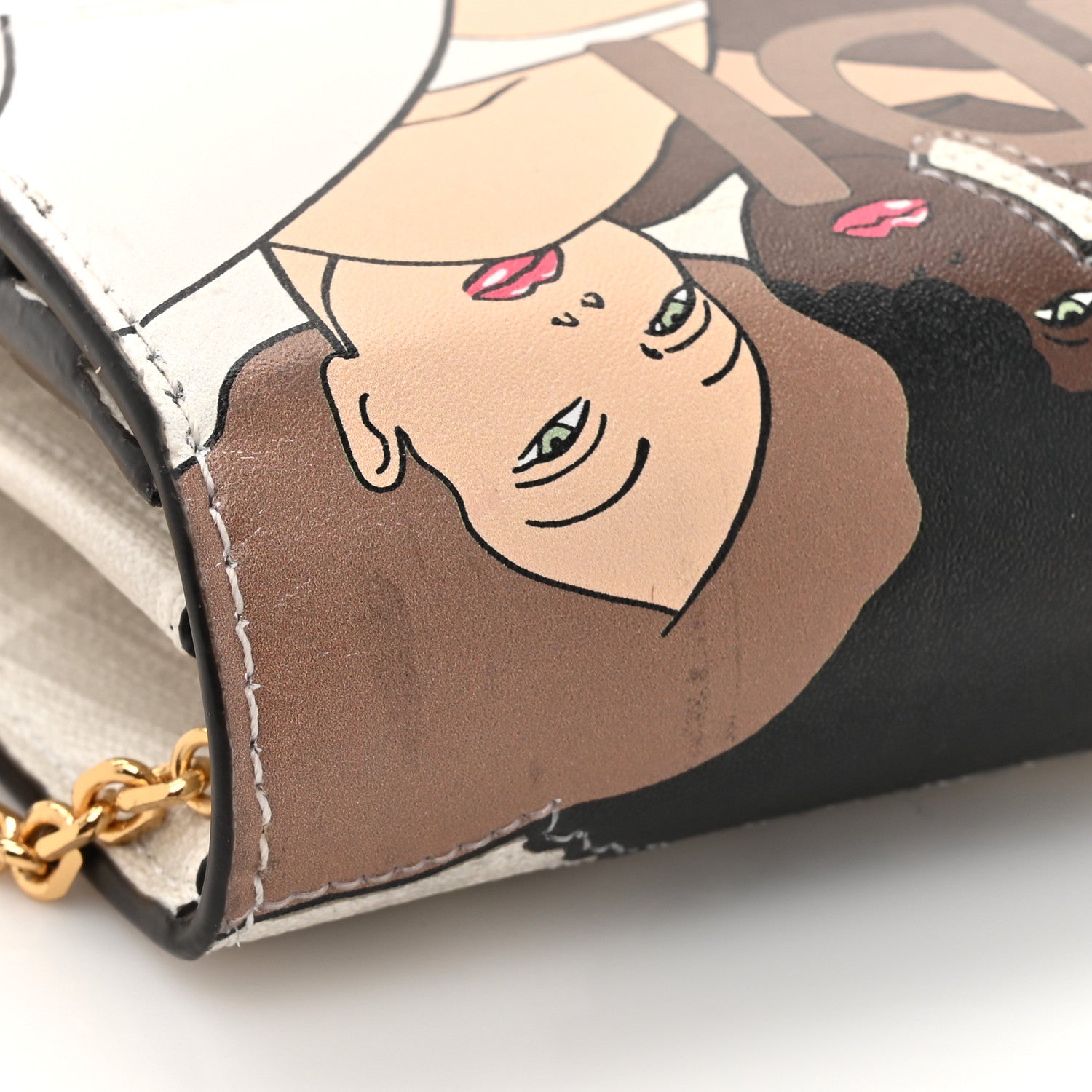 Fendi Glazed Fabric Vitello Liberty FF Logo Bikini Girls Inlay