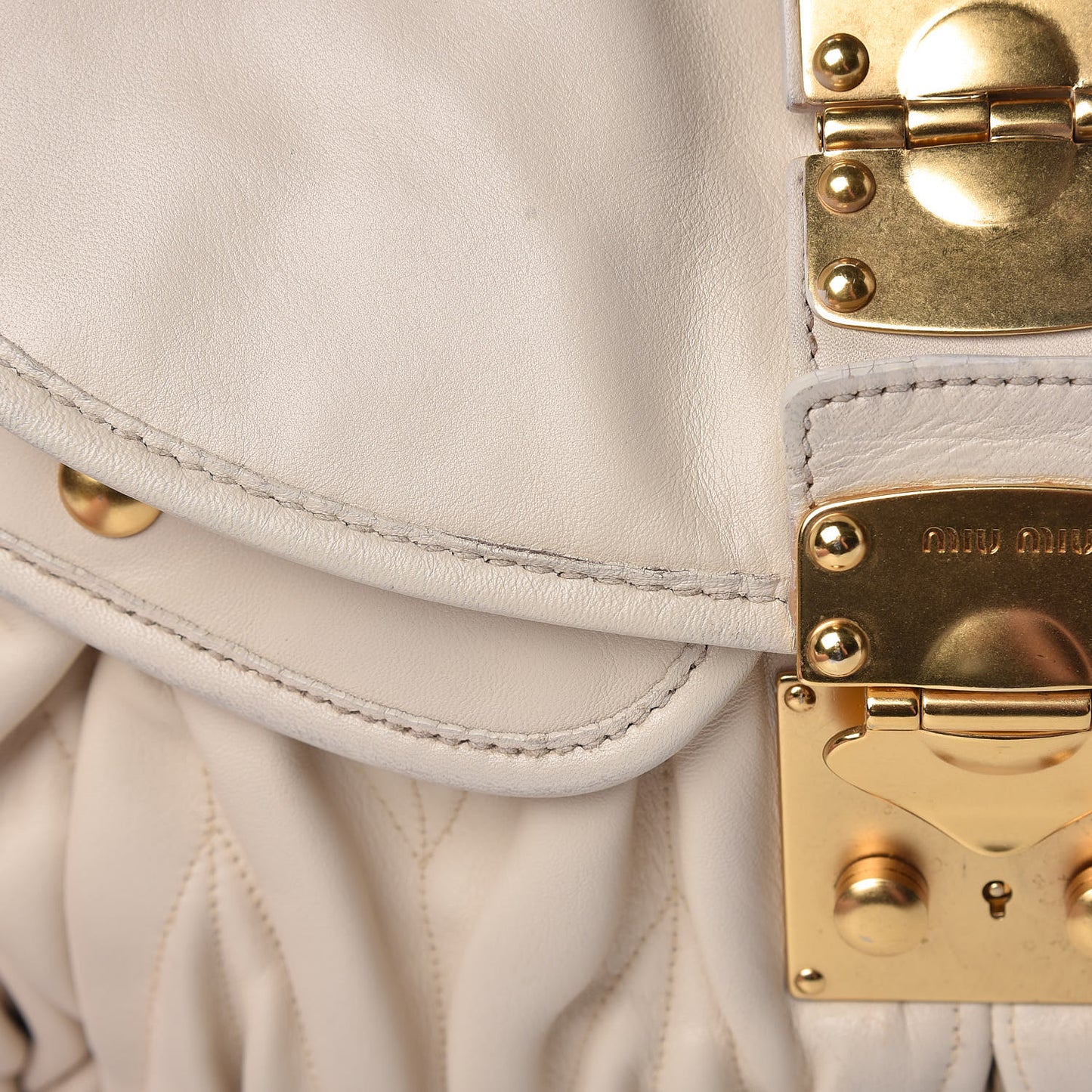 Nappa Matelasse Coffer Hobo Bianco