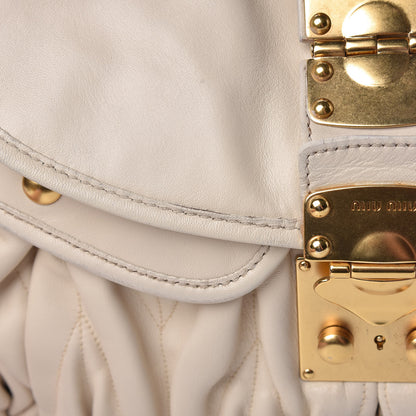 Miu Miu Nappa Matelasse Coffer Hobo Bianco 11 of 23