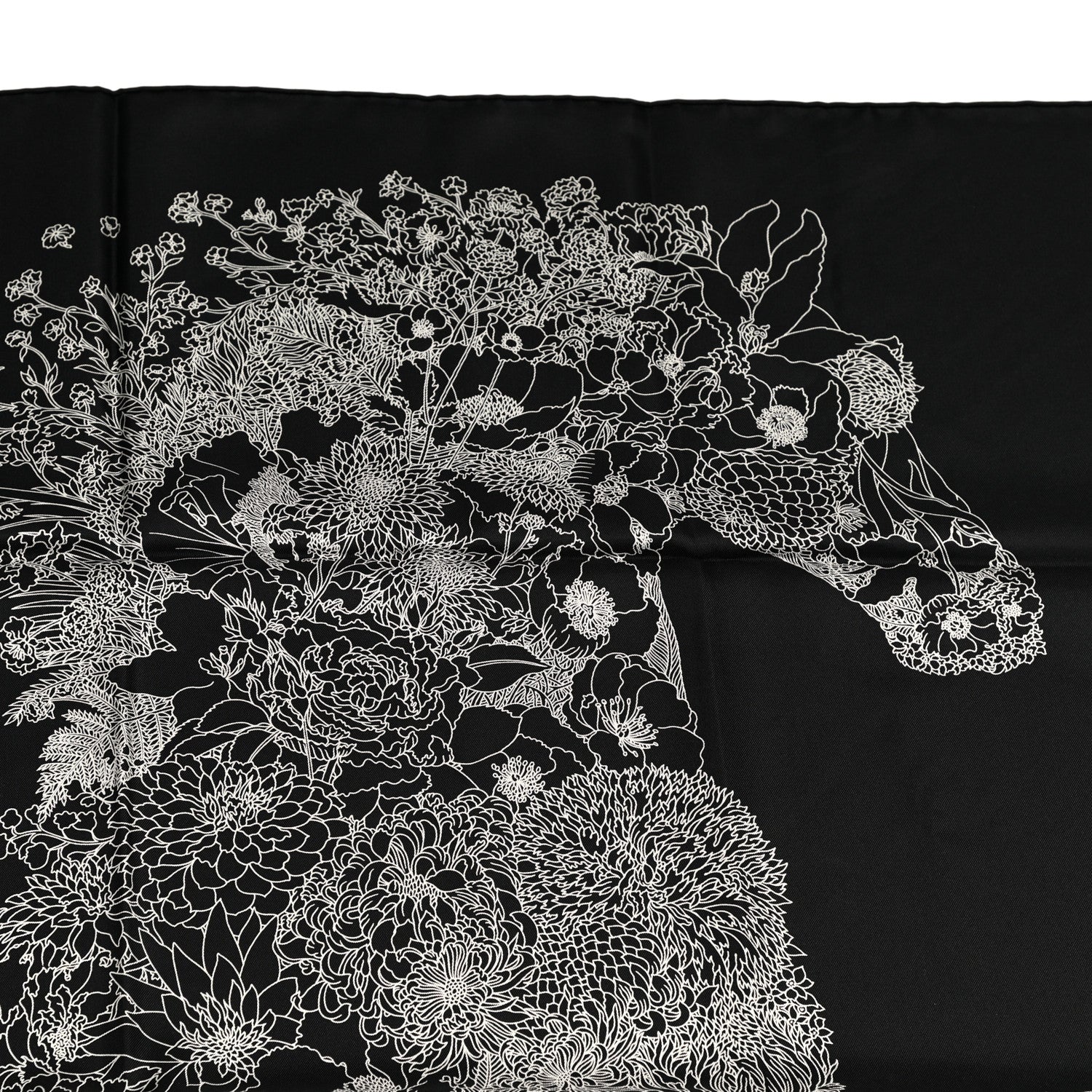 Hermes Silk Robe Legere Scarf 90 Black White 6 of 7