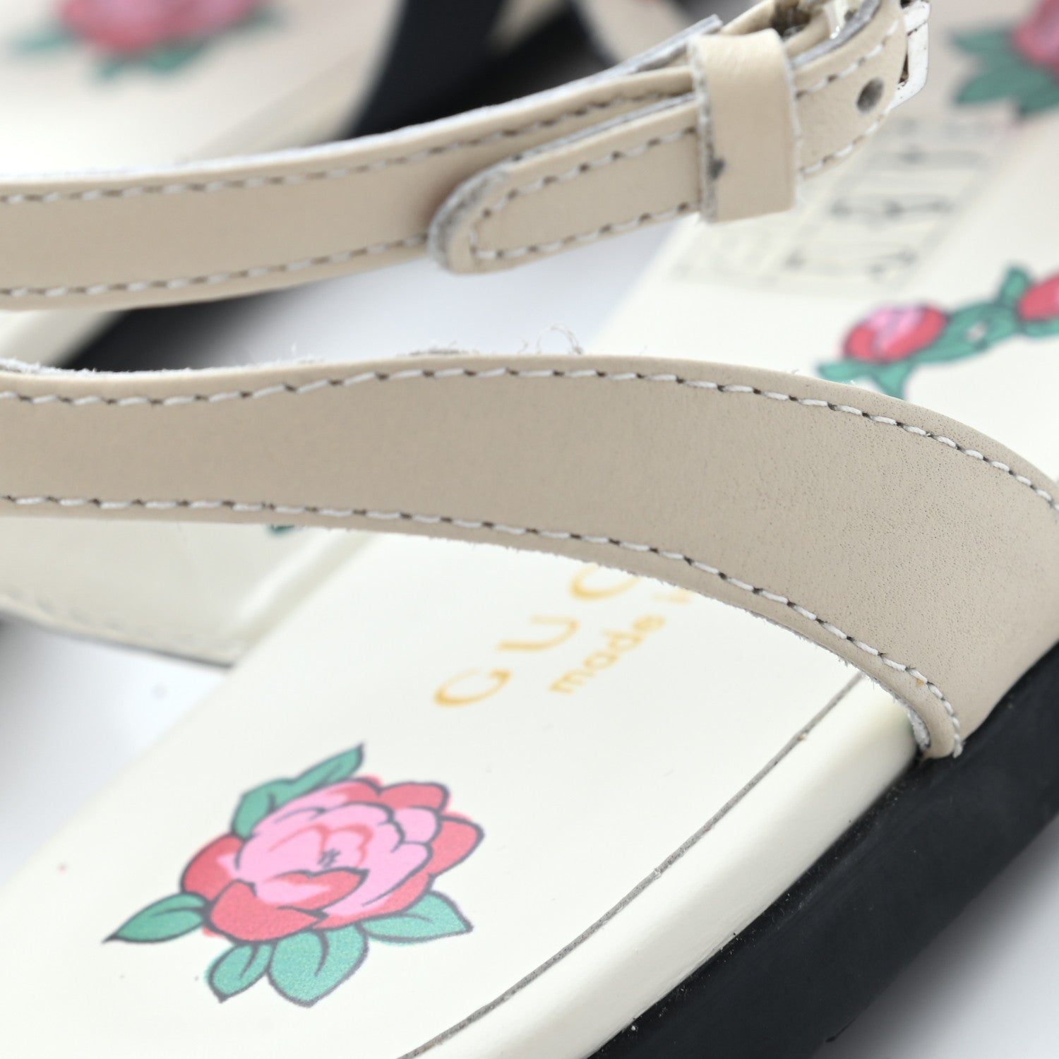 Gucci Calfskin Web Bow Children's Sandals 35 White 5 of 11
